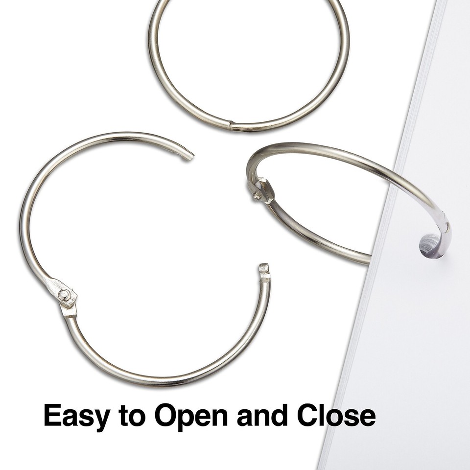 Staples Book Rings 2" Silver 150/Carton ST44419/44419VS eBay