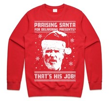 Roy Keane Christmas Jumper Sweater Sweatshirt Funny Football Xmas Praising Santa