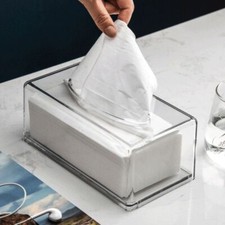 Acrylic Clear Tissue Box Cover Rectangular Napkin Dispenser Office Paper Holder
