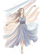 Digital Minimalist Line Art Woman Portrait - Modern Abstract Wall Art Print