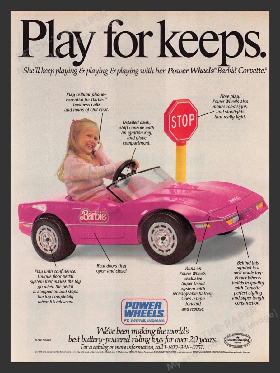 Pink barbie corvette power wheels hotsell