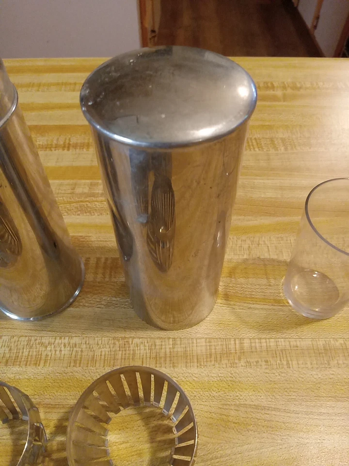 Portador Vaso Baldwin's Antiguo Muy Genial, Tubo Cromo Art Deco Sin Vasos Foto 4 de 4