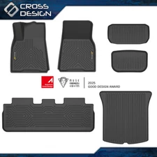 6x Floor Mats Cargo Liner 3D Full Cover Fit For 20-24 Tesla Model Y All-Weather