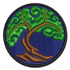 Abstract Tree of Life Multi-Color Embroidered Iron-On Patch Applique