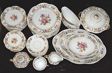 Vintage SCHUMANN-BAVARIA SCH115 Embossed Multicolored Dresden Flowers Fine China