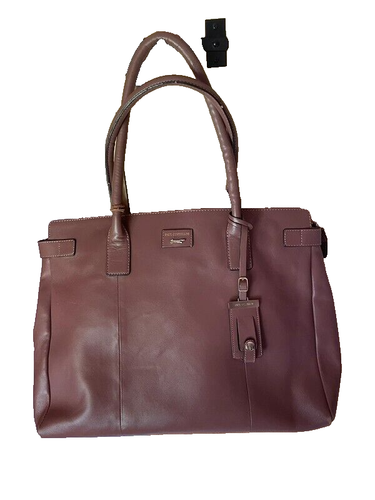 Large PAUL COSTELLOE Dusky Tan / Pink Leather Handbag.