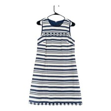 J Crew Women's 4 Striped Scalloped Hem Dress Nautical Shift Party Easter E8993