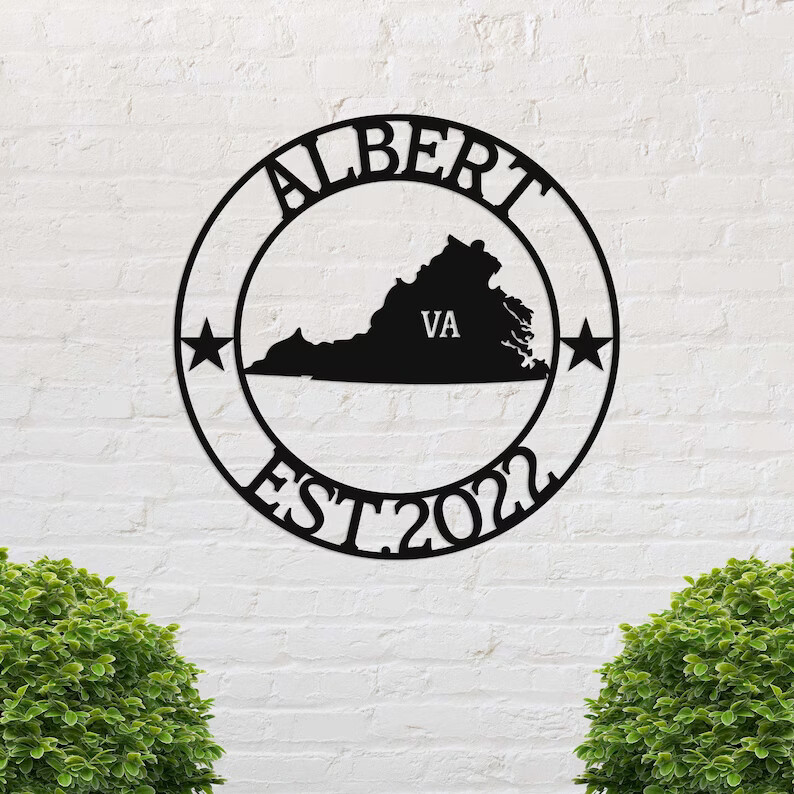 Wall Art Home Decor Metal Acrylic 3D Silhouette Poster USA Virginia Custom Sign