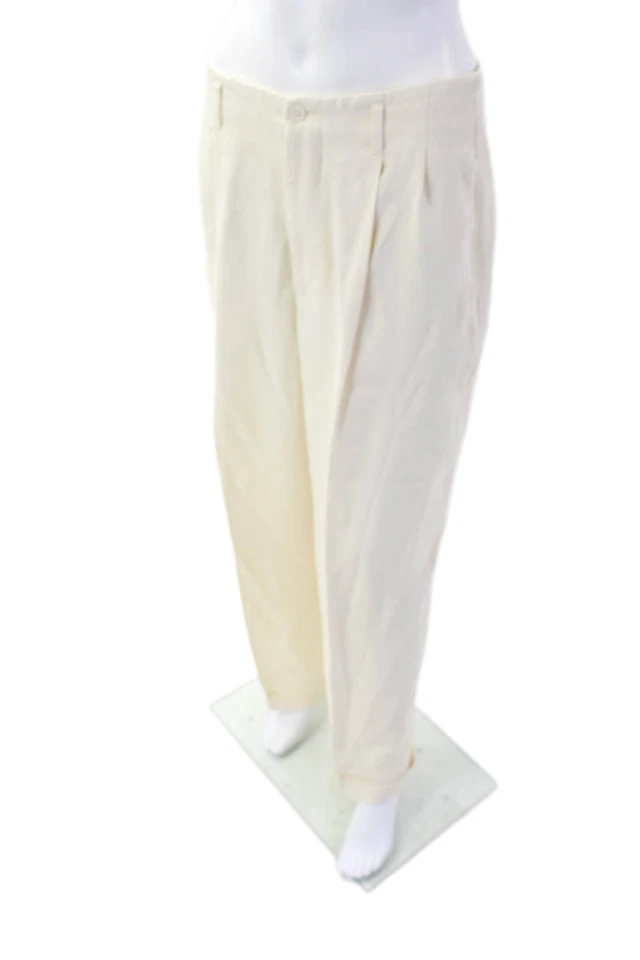 Polo Ralph Lauren Womens Pleated Detail Pocketed Wide Leg Pants White Size 30 - Image 2 of 4
