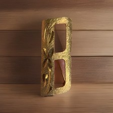 Vintage Signed MAMSELLE Textured Gold Tone Letter Initial  B  Brooch Pin 1-3/8  