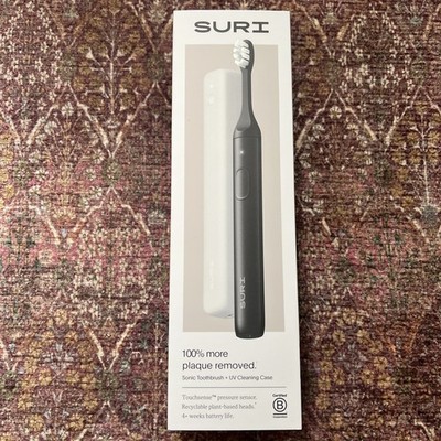 SURI 2.0 Elektrische Schallzahnbürste mit Drucksensor & UV-Reinigungsetui Schwarz