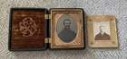 9th Plate Ambrotype Civil War Soldier Belder & Photo As Older Man Union Case