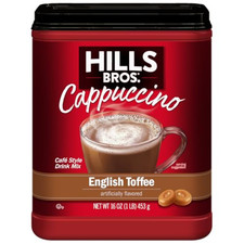 Hills Bros. Instant Cappuccino Mix, English Toffee Cappuccino Mix, 16 Oz Pack 1.