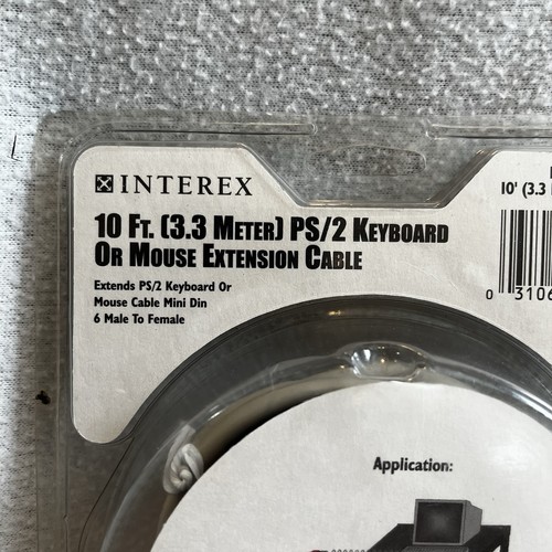 Interex 10 Ft. Extension Cable IBM / PC Keyboard Or Mouse Extension Cable - New - Picture 5 of 7