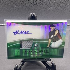 2010 Bowman Platinum Kyle Winkler Prospect 2 Color Patch Auto Green /199