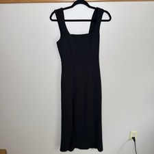 show me your mumu black square neck midi dress small