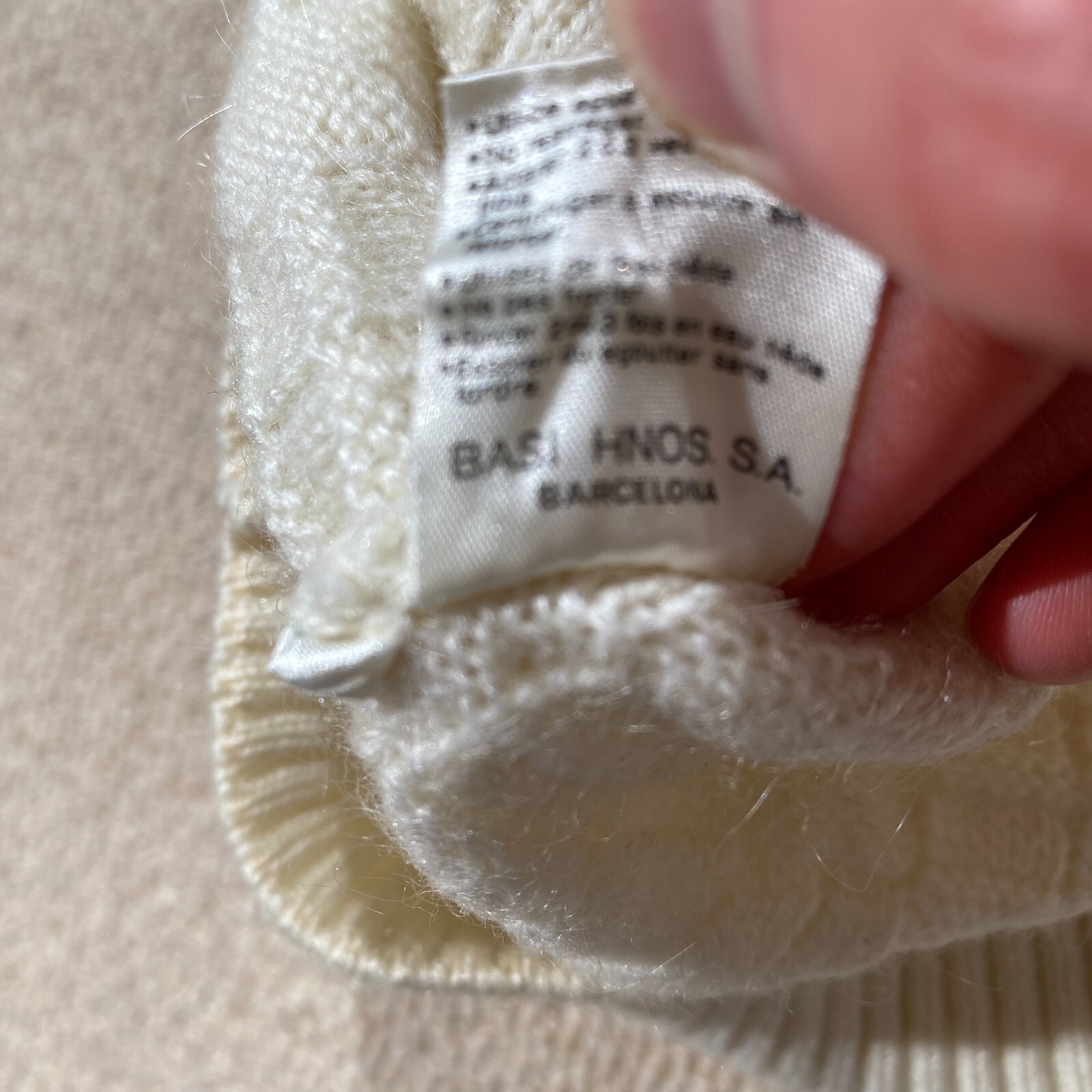 VINTAGE Chemise Lacoste Cardigan Mens Size 6 XL Cream Cable Knit Wool Sweater thumbnail 11