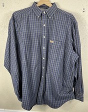 Vtg Carhartt Rugged Outdoor Wear Button Down Shirt Cotton Workwear Navy Men XL