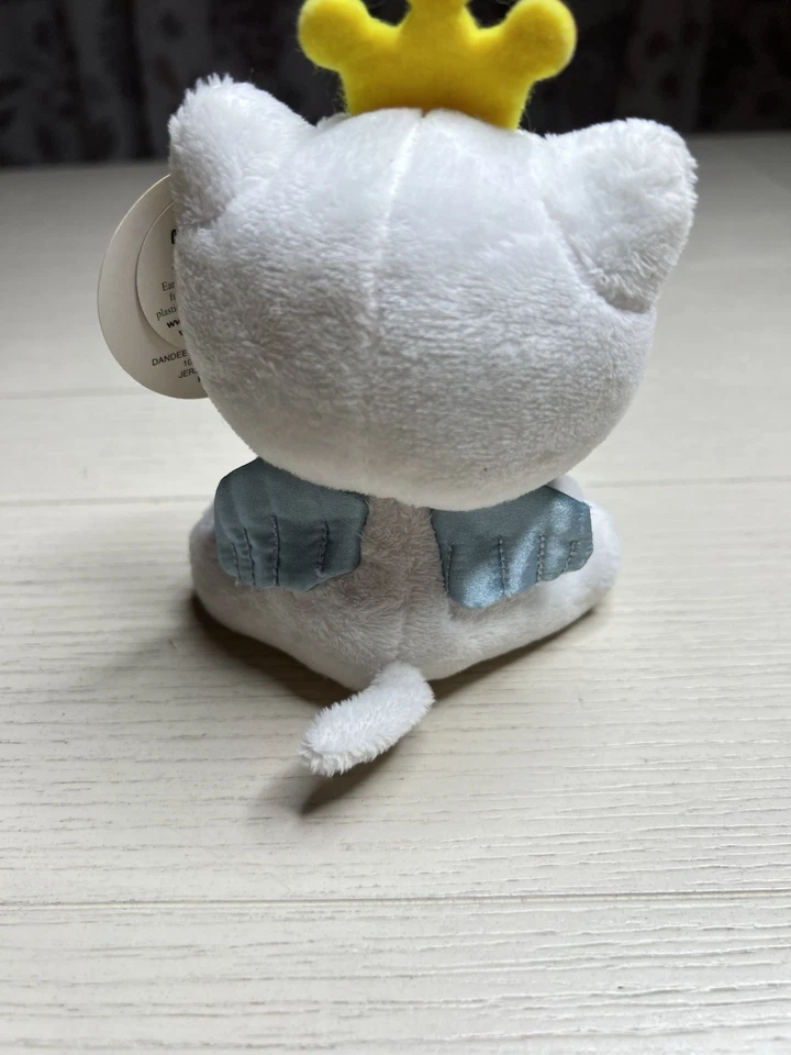 DanDee Angel Cat Sugar Stuffed Plush Cat Holding Flower With Tag 5” - Image 2 of 4