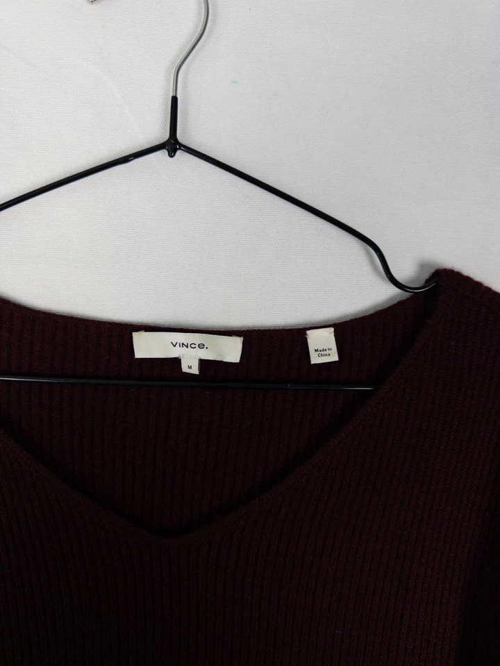 Suéter Vince Mezcla Lana Cachemira Mujer M Bloques de Color Pullover Tejido Cuello en V Foto 4 de 4