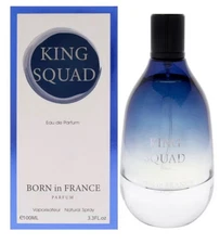 BORN IN FRANCE KING SQUAD EAU DE PARFUM SPRAY FOR MEN 3.3 Oz / 100 ml BRAND NEW!