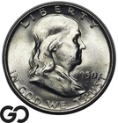 1950-D Franklin Half Dollar, Frosty Solid Gem BU++, Full Bell Lines