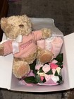 Personalised Welcome Baby Hamper with Muslins, Posy & Teddy – Name “Sienna” Gift