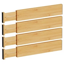 4" High Drawer Dividers Bamboo Separators Organization Expandable Organizers ...