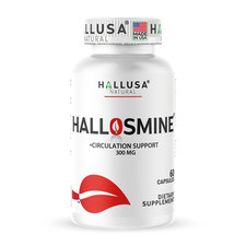 Hallusa Natural Hallosmine 300mg Diosmin Circulation  Vein Support, 60 Capsules