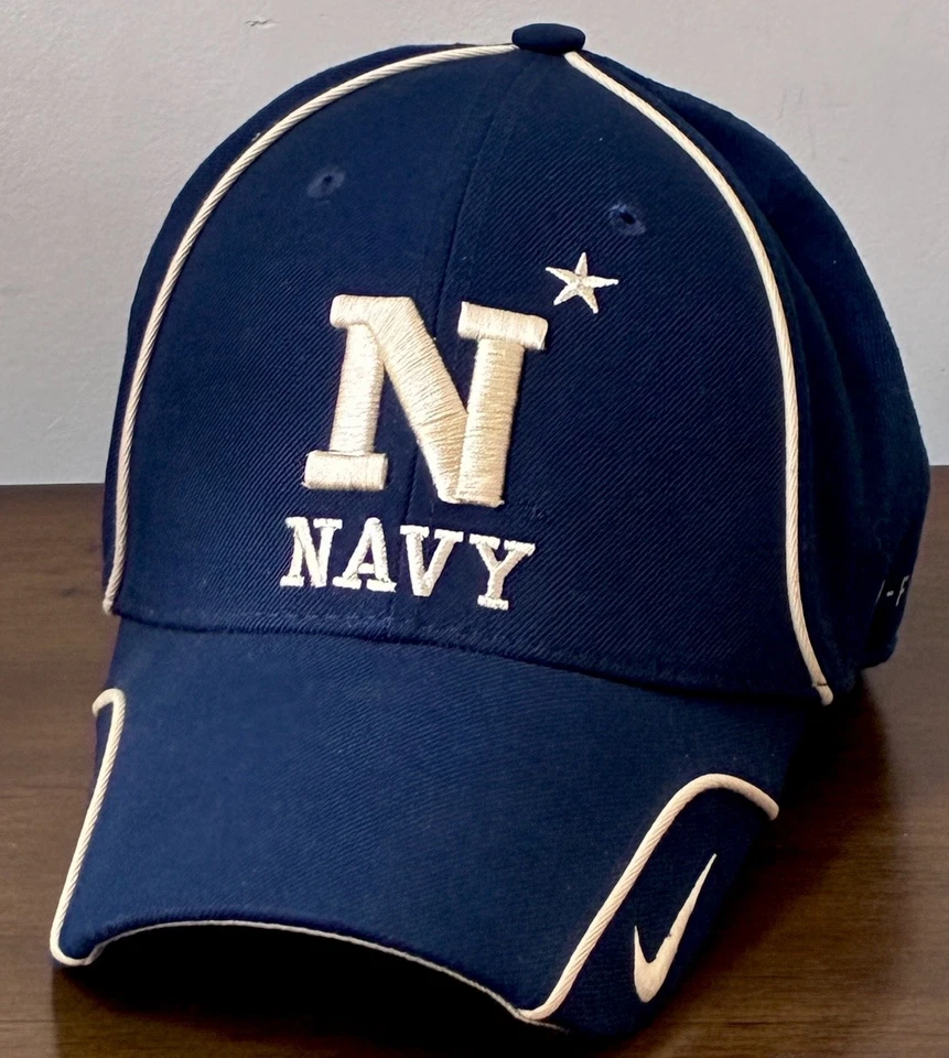 Navy Midshipmen Nike Legacy 91 Embroidered Dri - Fit Cap Strapback Hat Blue Gold - Image 3 of 4