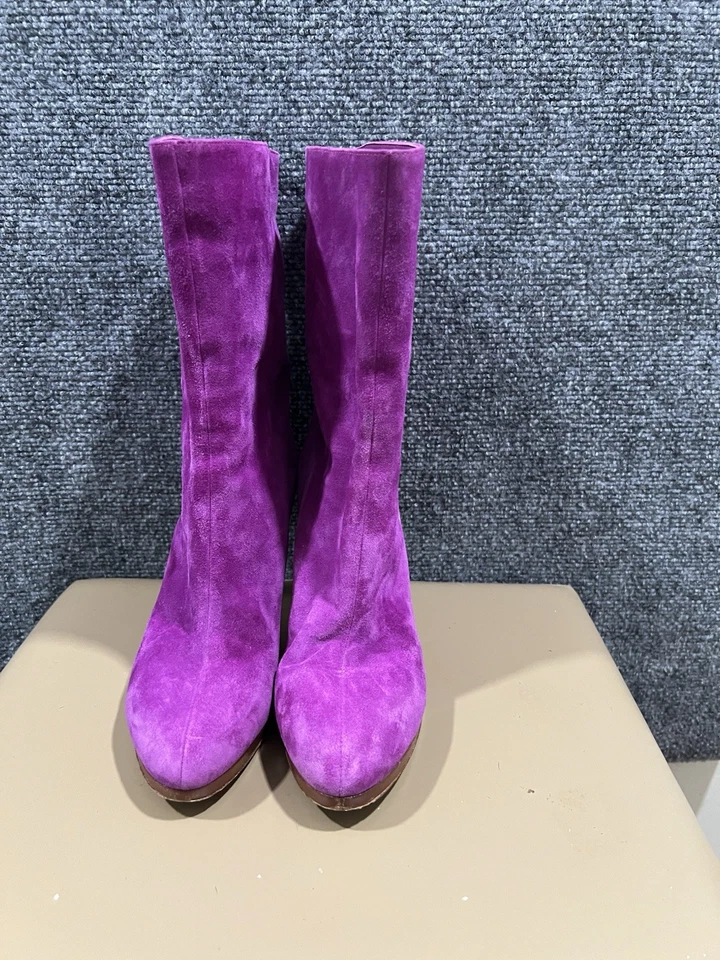 Botas Sergio Rossi Terciopelo Morado Talla 37 Foto 2 de 4