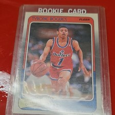 Fleer 1988-89 Muggsy Bogues Rookie #13 Washington Bullets NBA Basketball Card. rookie card picture