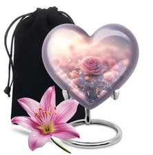 Rose Heart Urn 10Inch for Human Ashes Large Urns for Ash Cremation Decorative