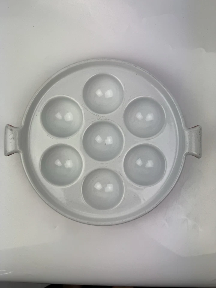 Vintage Copco Michael Lax Denmark Red Cast Iron Enamel Aebleskiver Pan MCM. - Image 2 of 4