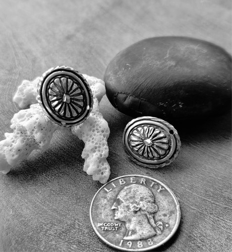 VINTAGE NAVAJO 925SS Concho Post Earring Connectors (Pair) Vintage