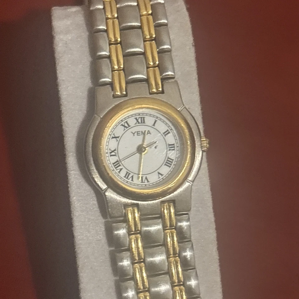 Reloj Yema Vintage Mujer Esfera Blanca 2 Tonos Sin Probar y Como Está Foto 2 de 4