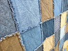 Handmade Shades of Blue and Tan Flannel Rag Quilt!  Farmhouse ~ Country ~ Plaids — photo 7