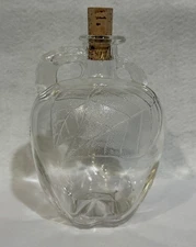 VTG White House Apple Cider Vinegar Jar Clear #6 Glass Bottle  w/ Cork 6.75”