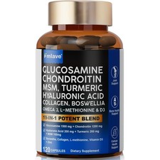 Glucosamine Chondroitin MSM Triple Strength Turmeric Joint Support 2100mg 120pcs