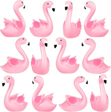 Pink Flamingo Rubber Duckies, 12PCS Bulk Flamingo Bath Toys for Kids Small Flami