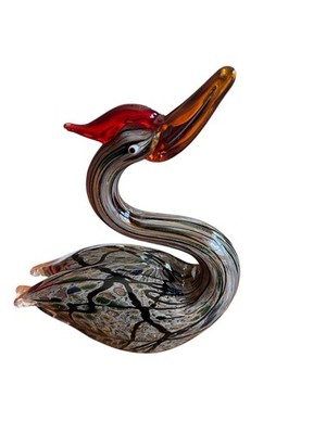VTG Murano Ann Primrose D'Arte Cristalleria Glass Duck Or Swan Gold Fleck Colors