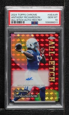 2024 Chrome All-Etch Red Refractor 4/5 Anthony Richardson PSA 10 GEM MT Auto v9t