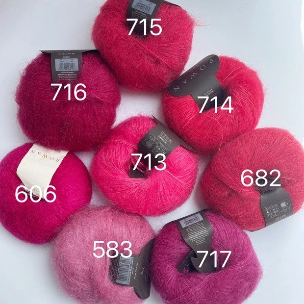 Bola de hilo de mohair de seda y bebé hecha en Gran Bretaña, para tejer a mano, 0,88 oz Foto 4 de 4