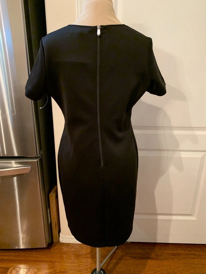 NUEVO SIN ETIQUETAS $68 Vestido ajustado Reed Krakoff para Kohls talla mediana azul a rayas negro Foto 3 de 3