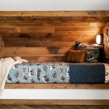 Settler Western Country Farmhouse Ranch Reversible Twin 2 Pc Quilt Bed Set