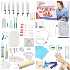 Venipuncture Practice Kit with Online Training for IV Phlebotomy Nurses Students