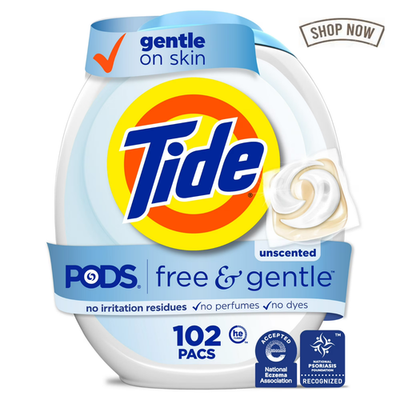 #ad Tide PODS Laundry Detergent Soap Pacs Free and Gentle Hypoallergenic Unscente $17.20