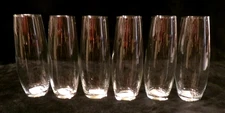 NWOT 6 PC SET of CLEAR GLASS STEMLESS CHAMPAGNE FLUTES - 9.6 fl. oz.