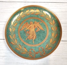 VTG, Mottahedeh, Williamsburg, Gabriel, Green & Gold, 5" Art Plate, Hand Signed