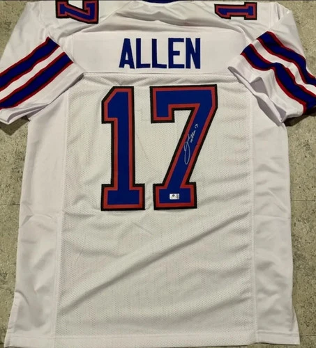 Josh Allen Buffalo Bills Autographed Signed Custom Football White Jersey W/COA